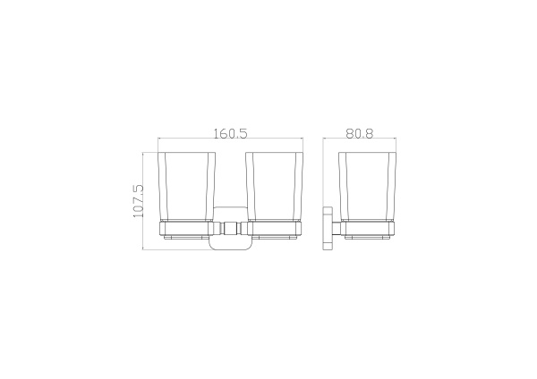 Два стакана для зубных щеток с держателем WONZON & WOGHAND STILL, хром WW-6628