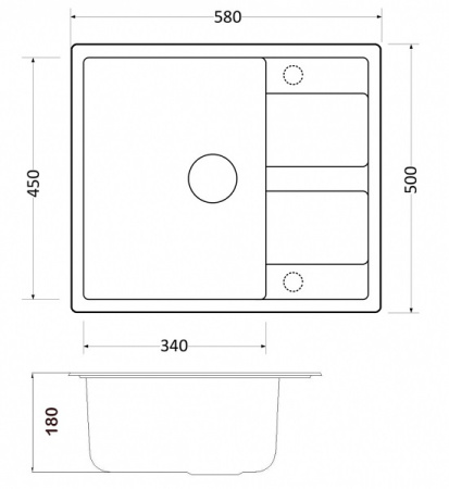 Кухонная мойка Zorg GR 580 BLACK BRONZE
