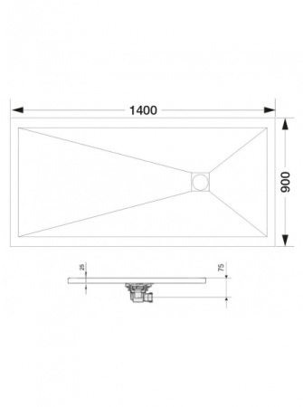 Душевой поддон 90х140х3 RGW ST-149W 14152914-01