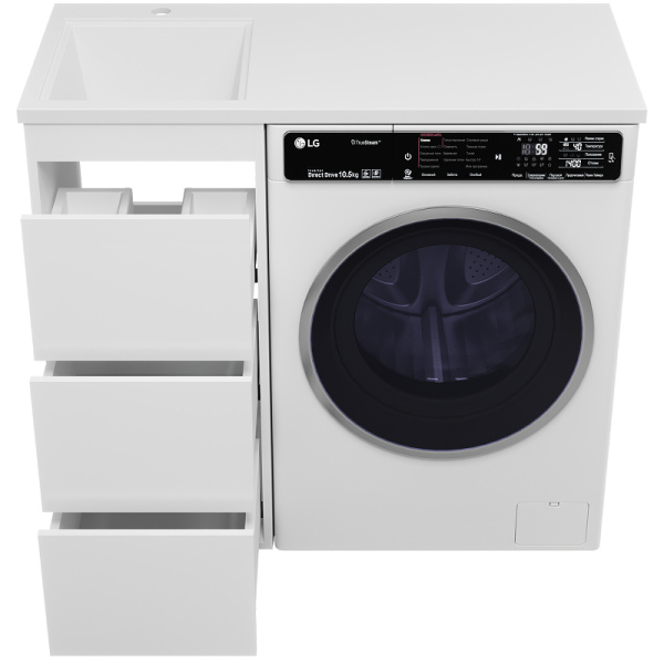 Тумба с раковиной под стиральную машину Brevita Grafit 40 УТ000015079