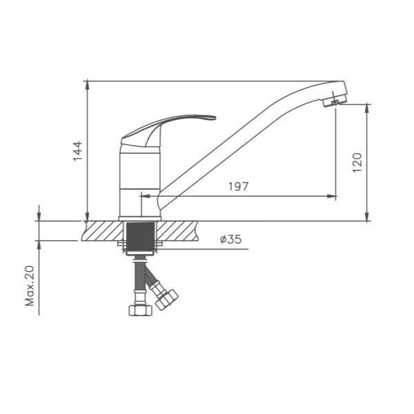 Смеситель для кухни Cron CN4915 Смеситель для кухни Cron CN4915