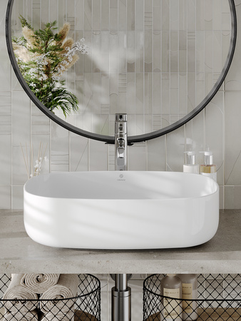 Раковина накладная (54х35) Orange  B07-540W белый глянец