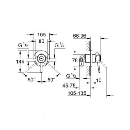 Смеситель для душа Grohe BauClassic 29048 000 (29048000) хром