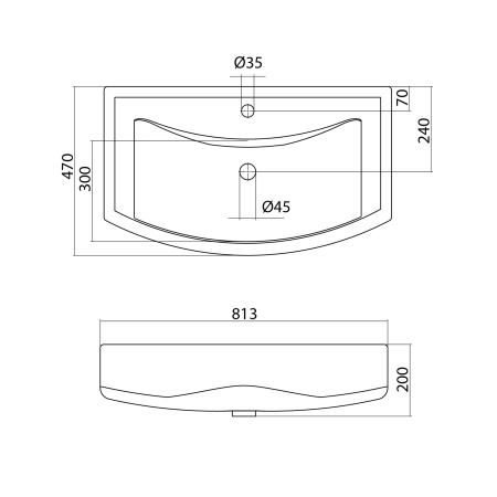 Раковина подвесная (81,3х47) Misty Santek Балтика 80 1.WH50.1.524