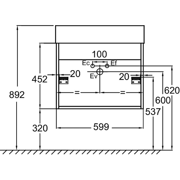 Тумба под раковину Jacob Delafon Vivienne 60 EB1666-J5-J5