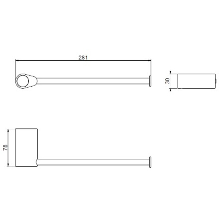 Полотенцедержатель 28,1 см Art&Max Verona Push AM-M-026-CR