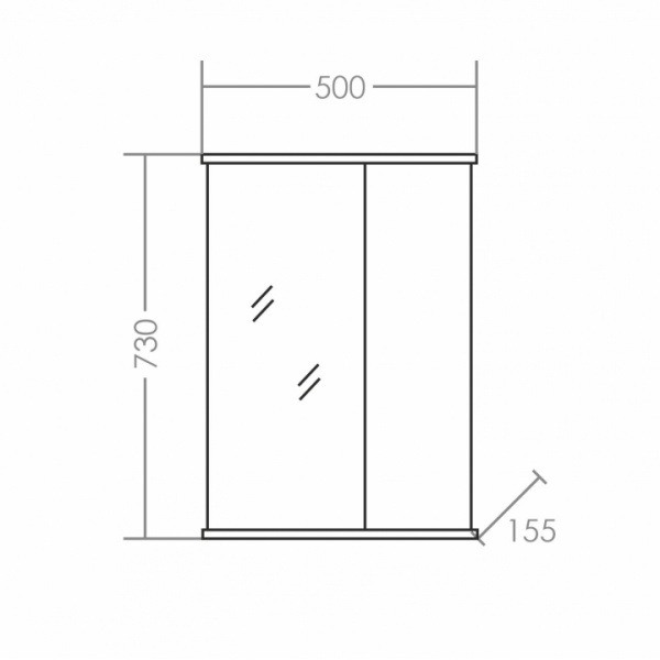 Зеркальный шкаф (50х73)  СаНта Прима 50 101100