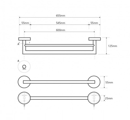 Двойной держатель полотенца Bemeta NEO 104204055