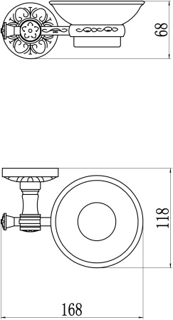 Мыльница керамическая с настенным держателем Savol 58b S-005859B