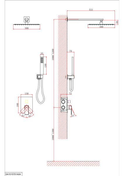 Душевой комплект D&K Bayern.Liszt DA1515705A04