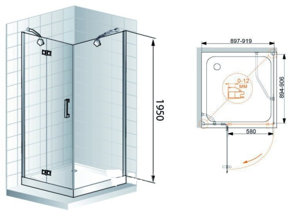 Боковая стенка Cezares Royal Palace ROYAL PALACE-A-30-FIX-CP-Br