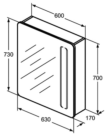 Зеркало-шкаф Ideal Standard Mirror&Light 60 см T3373AL