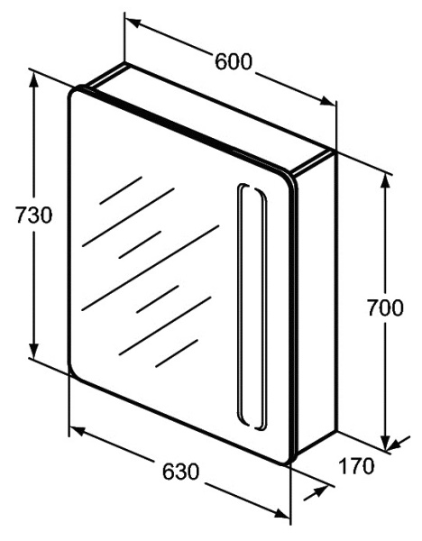 Зеркало-шкаф Ideal Standard Mirror&Light 60 см T3373AL