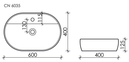 Раковина накладная (60х40) Ceramica Nova ELEMENT CN6035