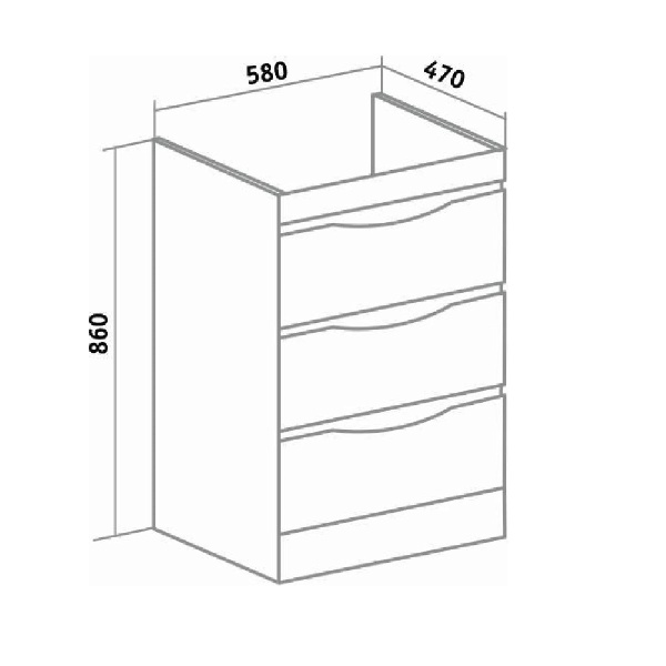 Тумба под раковину Runo Орион 60 (УТ000003442)