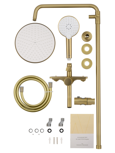 Душевая система WONZON & WOGHAND CLICK, брашированное золото WW-N3S962-BG