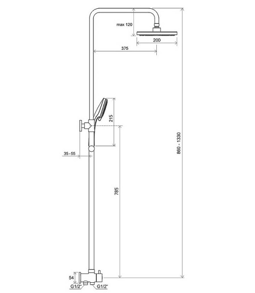Душевая стойка Ravak DS 090.00 X07P232 Душевая стойка Ravak DS 090.00 X07P232