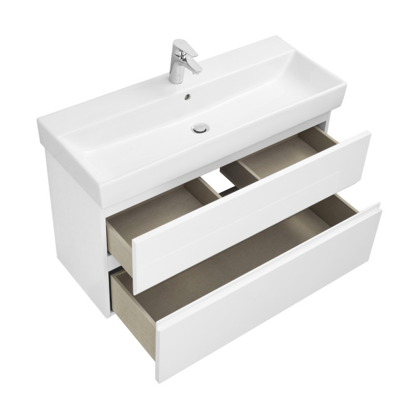 Тумба под раковину Roca Oleta 100 белый матовый, 2 ящика, A857641501