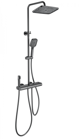 Душевая система с термостатом WONZON & WOGHAND MUSE Legato, темный графит WW-B4129-BGG