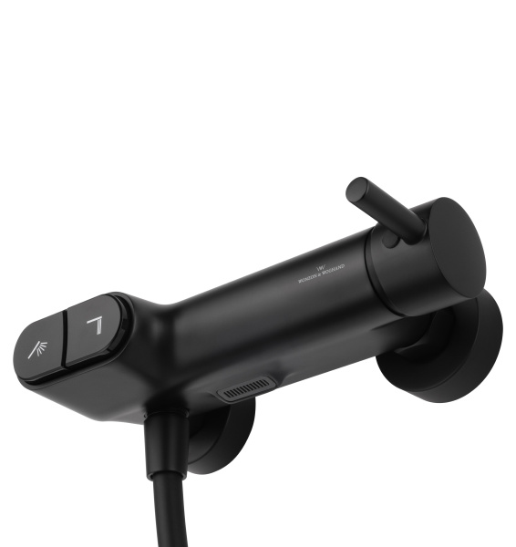 Смеситель для душа с встроенным изливом WONZON & WOGHAND MUSE Corno, черный матовый WW-A30902-MB