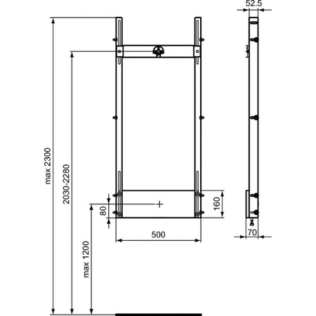 Рама для монтажа душевого смесителя и верхнего душа Ideal Standard PROSYS R016767