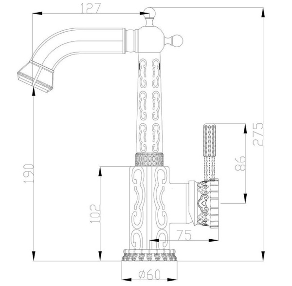 Cмеситель для раковины Zorg A 113U-BR Cмеситель для раковины Zorg A 113U-BR