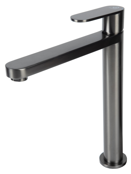 Смеситель для накладной раковины однорычажный высокий Agger Sweet A2712155 оружейная сталь матовая