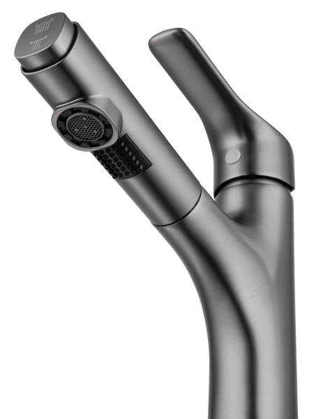 Смеситель для раковины с выдвижным изливом WONZON & WOGHAND, темный графит WW-AE4151-BGG