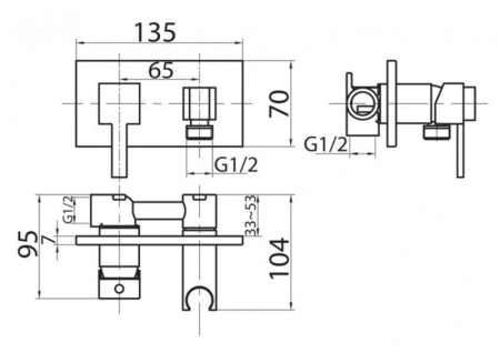 Смеситель для душа Cezares Articoli Vari CZR-DA6-01