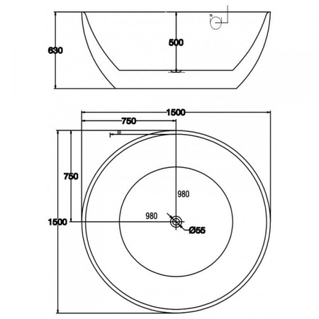 Ванна акриловая BelBagno BB46-1500