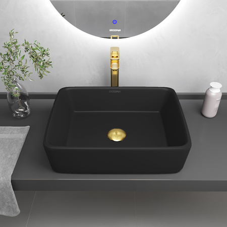 Раковина накладная (48х37) Grossman Color GR-3016BM, черный