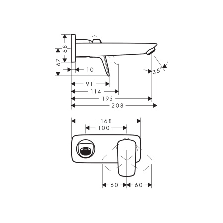 Смеситель для раковины встраиваемый Hansgrohe Logis 71220000 хром