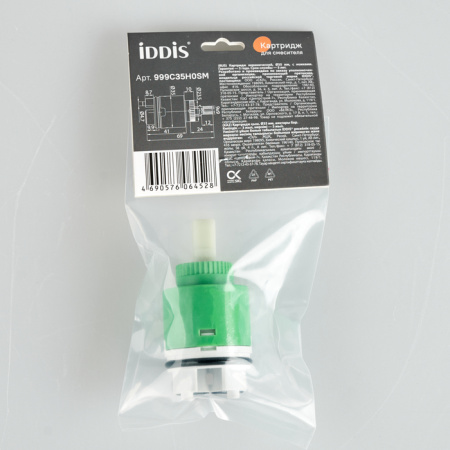 Картридж керамический для смесителя, 35 мм, с ножками, IDDIS (999C35H0SM)