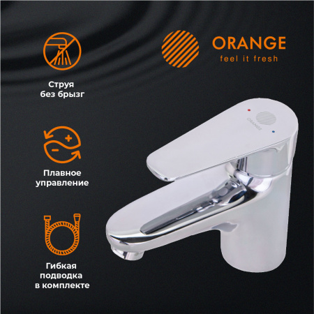 Смеситель для раковины однорычажный с гигиеническим набором Orange Otto M22-022cr хром