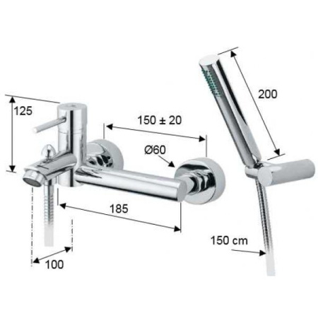 Смеситель для душа Daniel Suvi S20611A cr