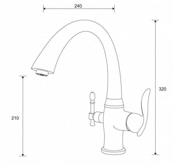 Смеситель для кухни с подключением к фильтру Zorg ZR 340 YF SATIN Смеситель для кухни с подключением к фильтру Zorg ZR 340 YF SATIN