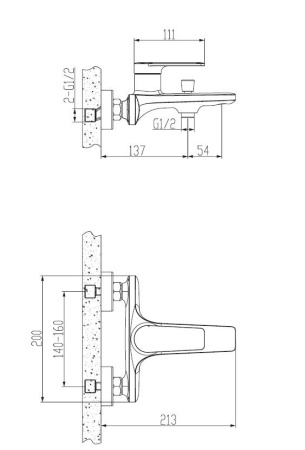 Смеситель для ванны ESKO BAKU BK 54