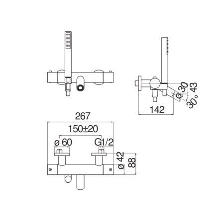 Термостат для ванны Nobili Live LV00010/2WM