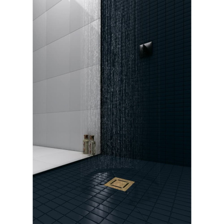 Душевой трап (10х10) Berges Wasserhaus Platz Norma 100х100 092158 золото глнец