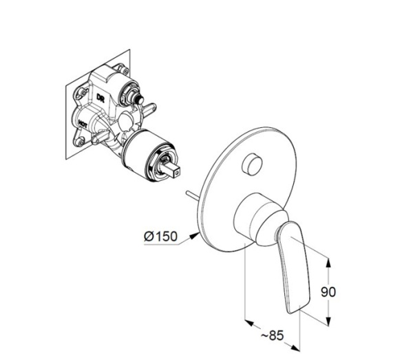 Смеситель для ванны Kludi Balance 527599175