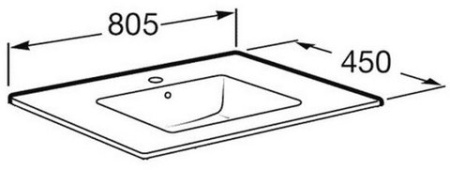 Раковина полувстраиваемая (80x45) Roca Victoria Unik Oval  327826000