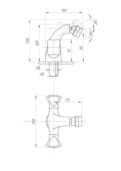Смеситель для биде ПСМ-Профсан Квадро PSM-930-38