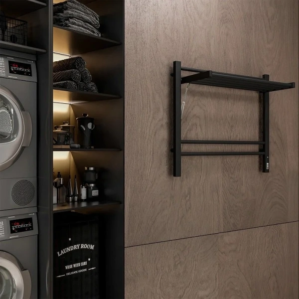 Полотенцесушитель электрический (60х60) П8 Terminus Горизонт 4670078543523 черный муар