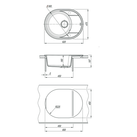 Кухонная мойка Lemark LACHA 620 бежевый 9910050