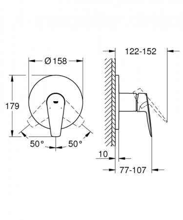 Смеситель для душа Grohe BauEdge New 24161 001 (24161001) хром