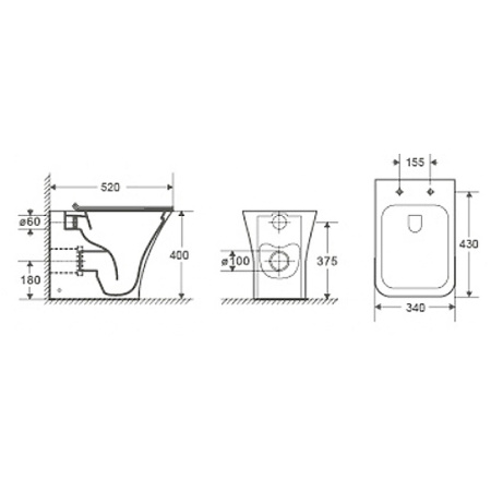 Унитаз Cerutti SPA Vettore F CT7841 приставной