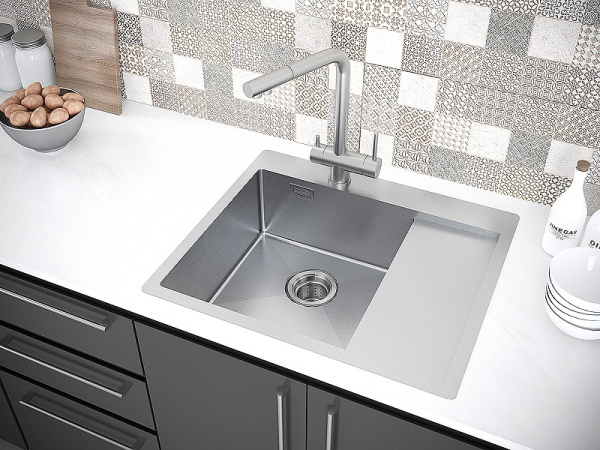Кухонная мойка Paulmark Alster PM825951-BSL брашированная нерж. сталь левая