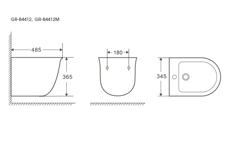 Биде подвесное Grossman GR-B4412M белый матовый