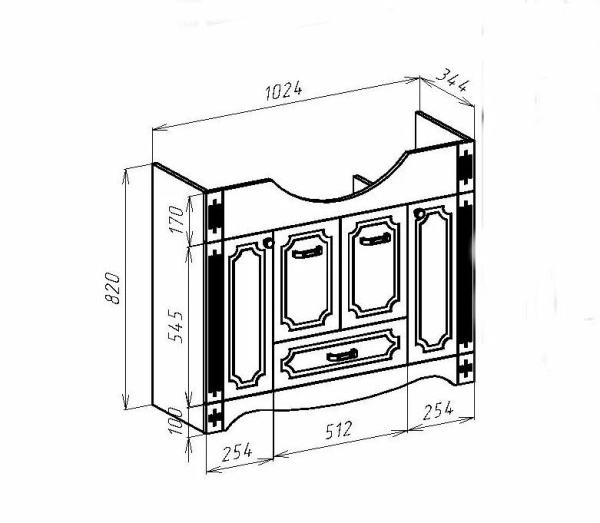 Тумба под раковину Bellezza Кантри 105 4639918000015