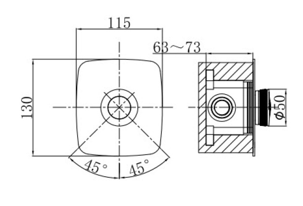 Смеситель для ванны и душа D&K Bayern.Alfeld (DA1484601)